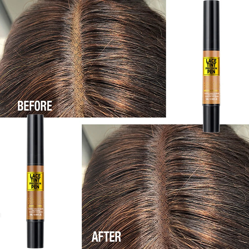 Tinted Lace Precison Parting Pen 100ml Lace Tint Mousse Brown Lace Dyeing Spray Wig Lace Tint With Brush Applicatior Wholesale