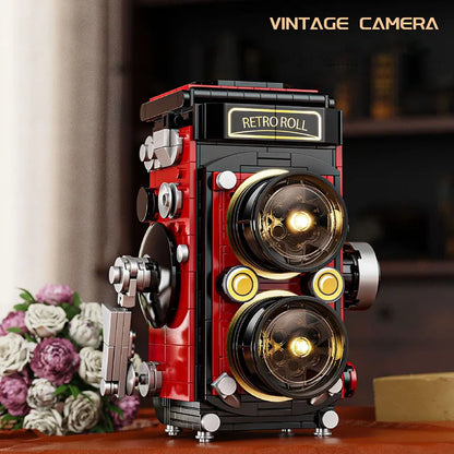 City Series MOC Classic Pendulum Clock Retro Camera Building Blocks DIY Assemble Vintage Camera Bricks Toys For Children Gifts