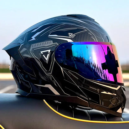 LVS-909-DOT Standard Motorcycle Flip Up Helmet, Durable ABS Hard Shell, Breathable Comfortable Urban Commute Safety Gear