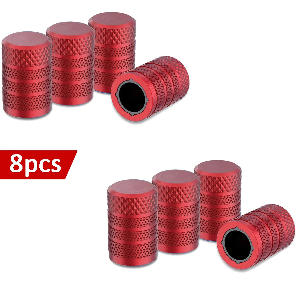 8PCS Tire Wheel Caps Metal Tyre Air Stem Dust Nipple Caps with Plastic Liner Corrosion Resistant Leak-Proof Cars and Motorcycles