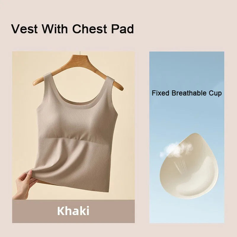 M-4XL For 40-115kg Summer Seamless Camisole Top For Women with Chest Pads Sleeveless Underwear Inner Wear Slimming Tank Tops