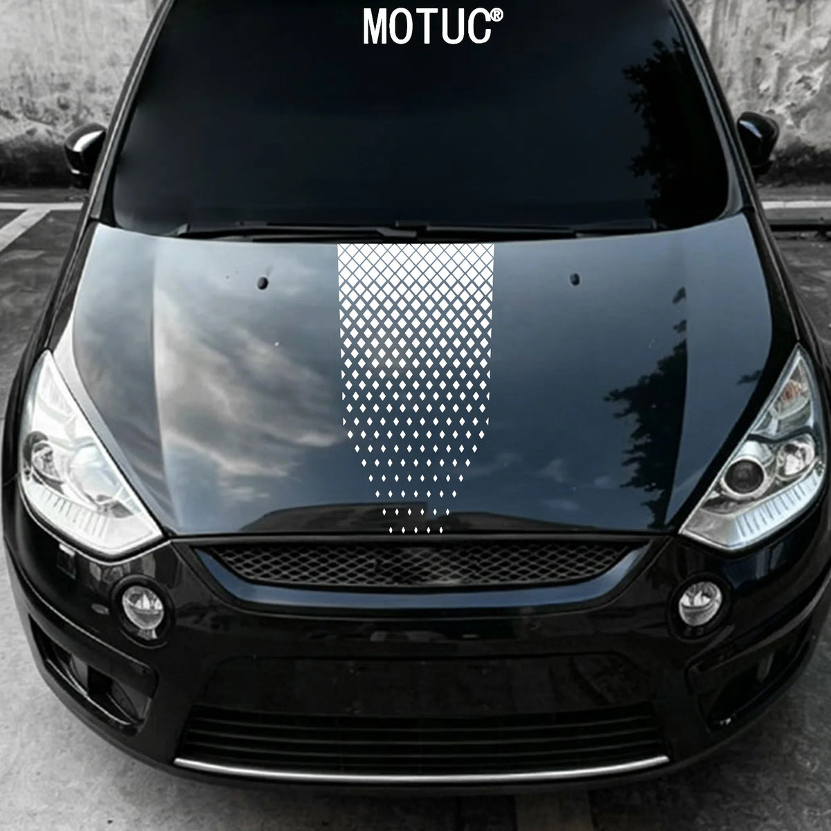 Diamond Rhombus Mesh Engine Hood Sticker Universal Car Hood Decal Self‑Adhesive Waterproof Cool Auto Exterior Tuning Accessory
