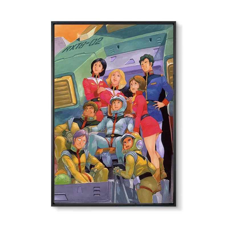 Gundam UC 0079 Frameless Canvas Print  Amuro RX-78 Poster Merchandise - Decorative Wall Art for Bedroom and Headboard
