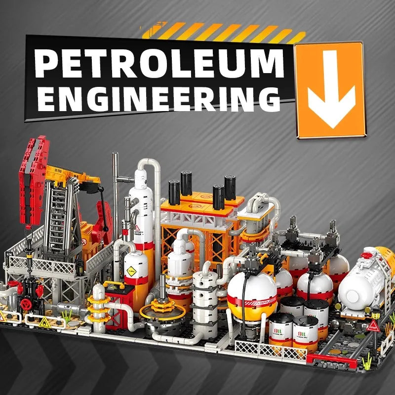 MOC Fuel Gas Tank Building Blocks Kit Wine Barrels Goods Container Forklift Bricks Toys Boys Gift