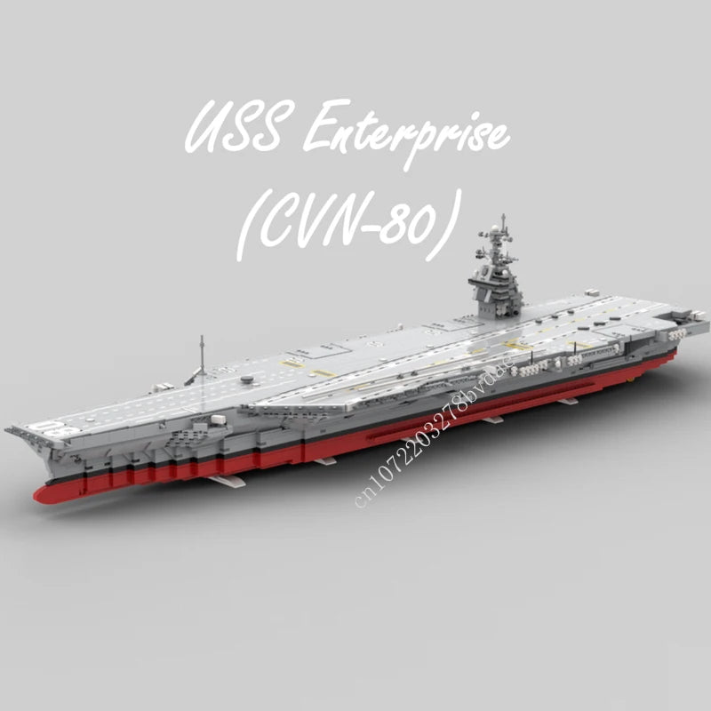 4980PCS New 1:300 Navy Air Carrier CVN-80 Gerald R. Ford Model World Military Building Blocks Toys for Kids Bricks Gifts Boys