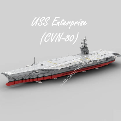 4980PCS New 1:300 Navy Air Carrier CVN-80 Gerald R. Ford Model World Military Building Blocks Toys for Kids Bricks Gifts Boys