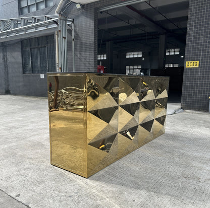 Modern Style High-quality Glass Topped Stainless Steel Wedding Counter Table for Events/decorations/weddings/parties