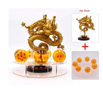 DBZ Anime Shenlong Figures Set Esferas Del Dragon and 7 Stars Dragon Crystal Balls 3.5cm Shelf Figurine Collection Model Toys
