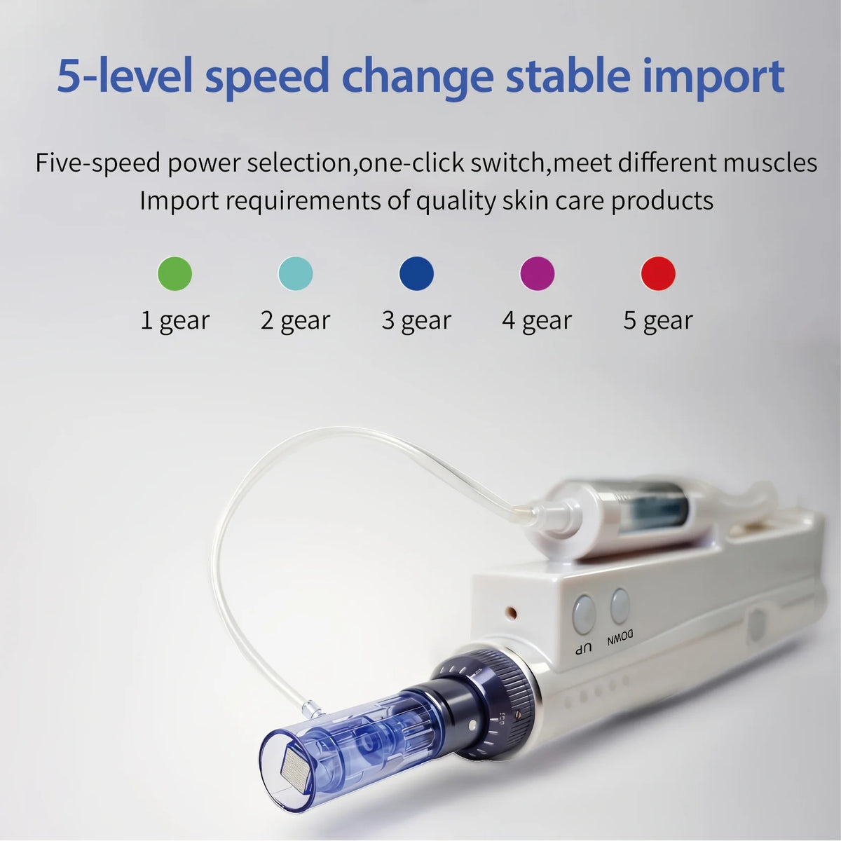 New Electric Microneedle 5 Speed Adjust Beauty Derma Pen Microneedling Skin Care Tool With 2Pcs Round Cartridge Needle 0.2mm