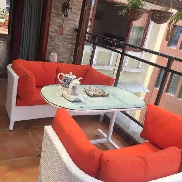 Outdoor Sofa Leisure Set, Garden Terrace Chair, Courtyard Balcony Double , -Woven Outdoor Imitation Rattan Sofa