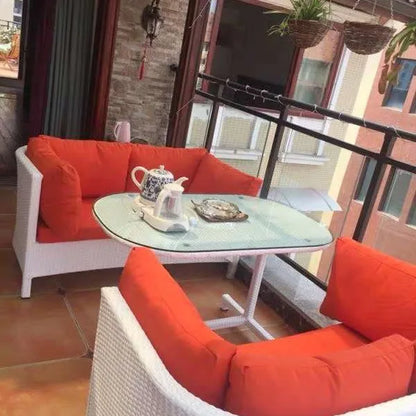 Outdoor Sofa Leisure Set, Garden Terrace Chair, Courtyard Balcony Double , -Woven Outdoor Imitation Rattan Sofa
