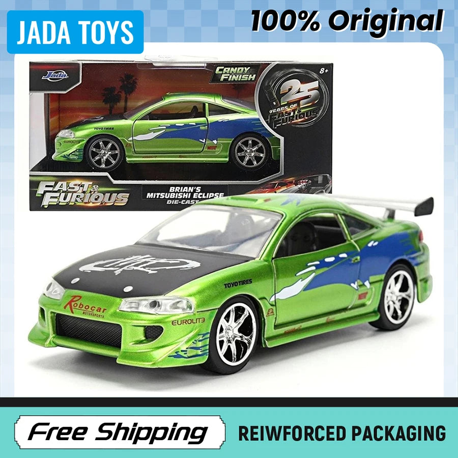 In Stock JADA 1:32 Fast & Furious 1995 Mitsubishi Eclipse Alloy Die-cast Car Model 25th Anniversary Original Box Gift Collecting