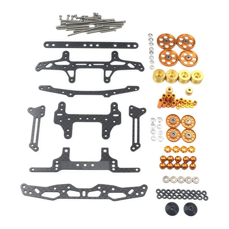 1SET Tamiya Four-Wheel Drive Vehicle VZ Chassis Modification Kit - Advanced Off-Road Lightweight Upgrade Accessories DIY 4WD