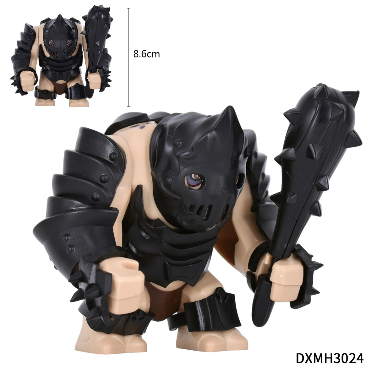 Orc Warrior Block Figures Set, Giant Troll Monster + 20Pcs Armored Soldier Models, Fantasy Army Building Bricks, Detailed Armor