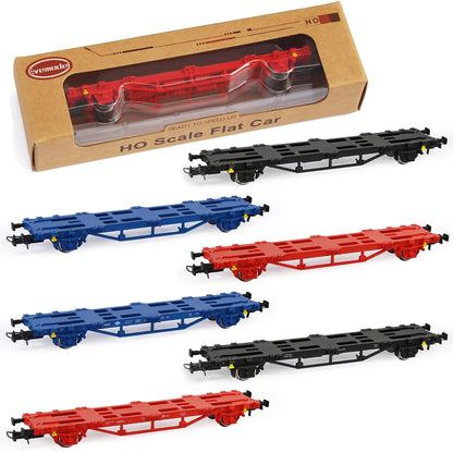 Evemodel Model Railway HO Scale 1:87 Flat Car with Container 20ft 40ft Shipping Cargo Box Lot C8761
