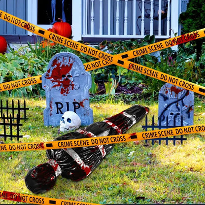 1 set Halloween Hanging Dead Props Decorations Scary Inflatable Fake Corpse Bag Halloween Bloody Victim Dead Body
