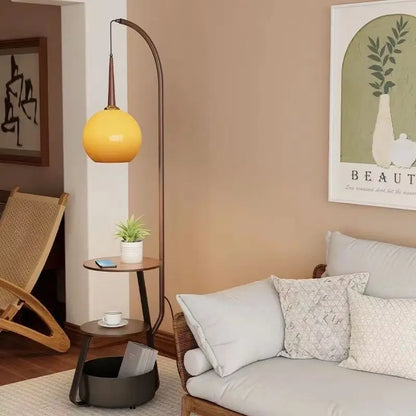 French Mid Century Floor Lamp with Side Table Sofa End Table Ambient Lighting Room Decoration Light Floor Lamp LED
