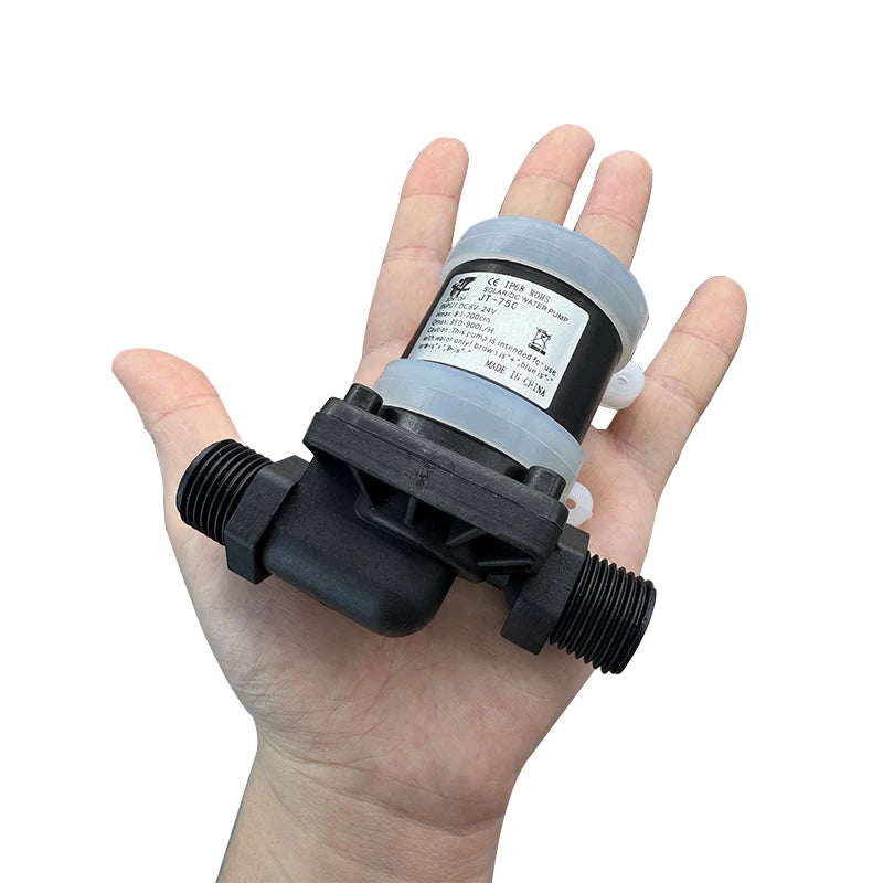 IP68 DC 12V 24V Pump Brushless Stainless Steel Shaft 1/2" US Gauge Water Heater Shower Circulating Fountain Booster Pump