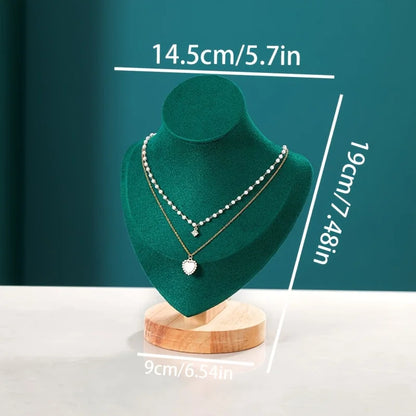 Multicolor Solid Wood Neck Bust Jewelry Display Stand, Necklace & Pendant Holder Organizer, Wooden Mannequin Display Rack for Je