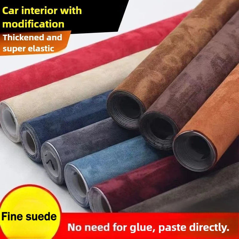 Elasticity Self Adhesive Suede Fabric By Half A Meter for Car Cushion Sofa Chair Repair Patch Jewelry Box DIY Sewing Cloth Black