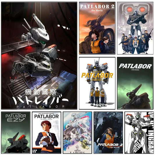 Anime P-Patlabor T-The Movie Poster  Self-adhesive Art Waterproof Paper Sticker Coffee House Bar Room Wall Decor