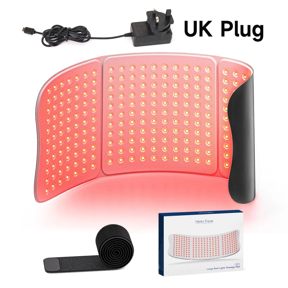 510K/CE Red Light Therapy Pad 660nm 850nm for Body Pain Relief, Large 30x12inch Mat with Timer - Hello Face L7 Tri-Chip