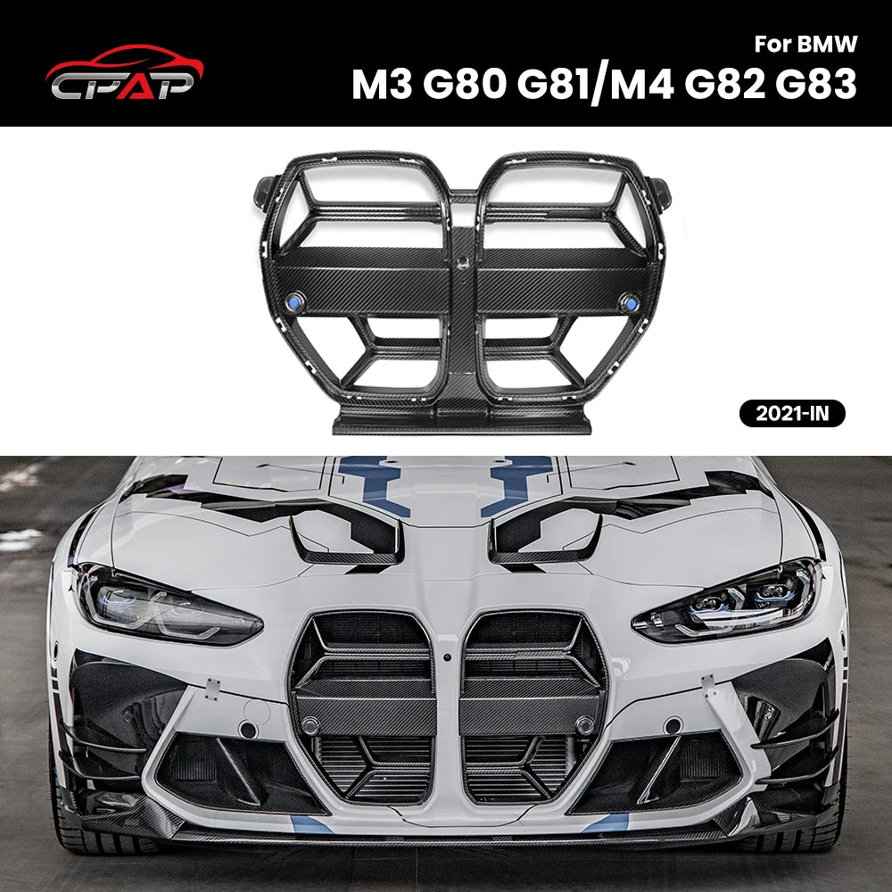 Front Bumper Grilles For BMW G80 G81 M3 G82 G83 M4 2021-IN CSL Style Real Dry Carbon Fiber Hood Car Grille ACC Vent Accessories