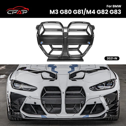 Front Bumper Grilles For BMW G80 G81 M3 G82 G83 M4 2021-IN CSL Style Real Dry Carbon Fiber Hood Car Grille ACC Vent Accessories