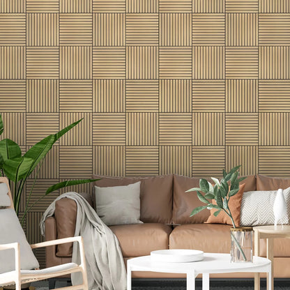 10pcs 30x30cm Peel and Stick Wood Slat Wall Panels| Decorative wall panels, self adhesive, living room, bedroom, not real wood