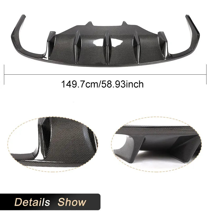 Carbon Fiber Rear Bumper Diffuser Lip Spoiler for Porsche Macan Turbo GTS Sport 2014-2020 Car Racing Rear Apron Lip Body Kit