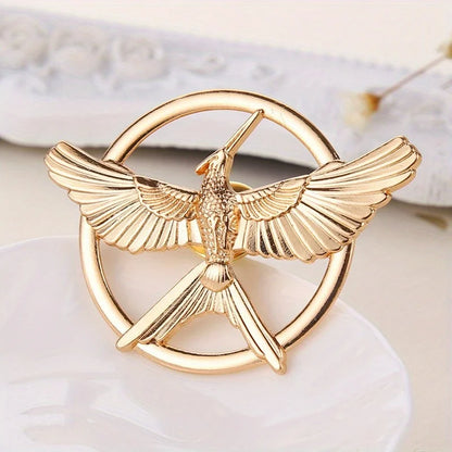 Jewelry mocking bird brooch badge