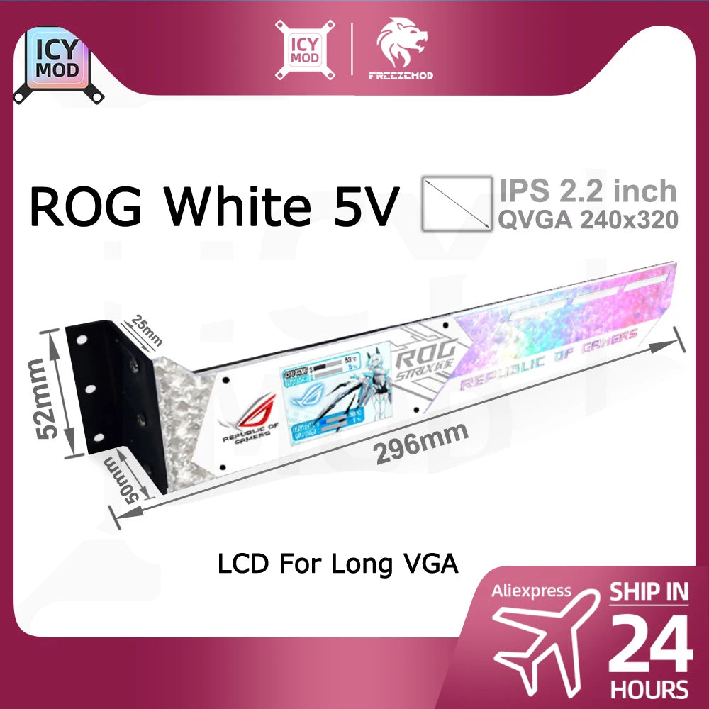 LCD GPU Bracket RGB VGA Support 2.2 Inch Display Temperature Detection ROG Graphics Cards Stand Video Card Holder AURA SYNC MOD