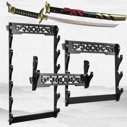 Wall Katana Support Holder Organizer Wooden Sabre Samurai Sword Stand Shelf Display Real Size Japanese Katana Rack Decoration