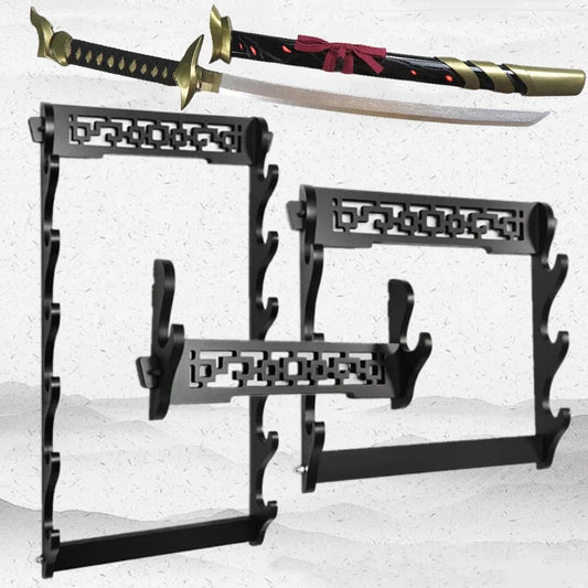 Wall Katana Support Holder Organizer Wooden Sabre Samurai Sword Stand Shelf Display Real Size Japanese Katana Rack Decoration