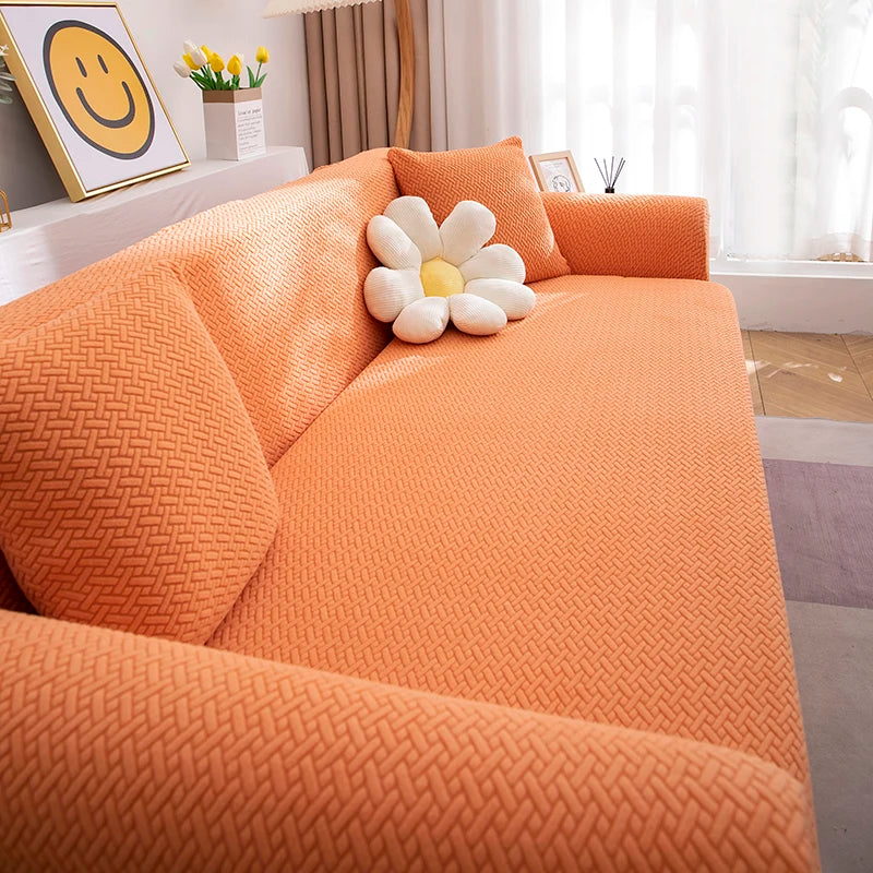 Jacquard Adjustable Elastic Sofa Cover Armchair Protector Corner L Shape Stretch Thick Slipcovers Couch Covers 1/2/3/4/5 Seater