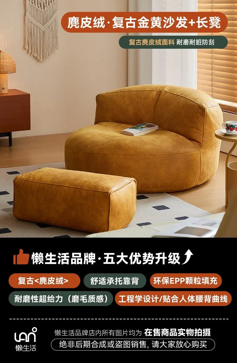 LSLeather Nordic Living Room Sofa Luxury Modern Cute Puff Couch Living Room Nordic Recliner Woonkamerbanken Living Room Furnitur