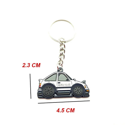 JDM Car Motorcycle Key Chain Simulation Alloy License Plate Keychain AE86 Fujiwara Tofu Surrounding Souvenir Pendant Key Rings