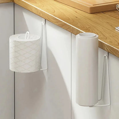 Toilet Paper Holder - Easy Install Wall Mount Bathroom Tissue Roll Hanger with Painted Finish Space Saving No-Drill Design
