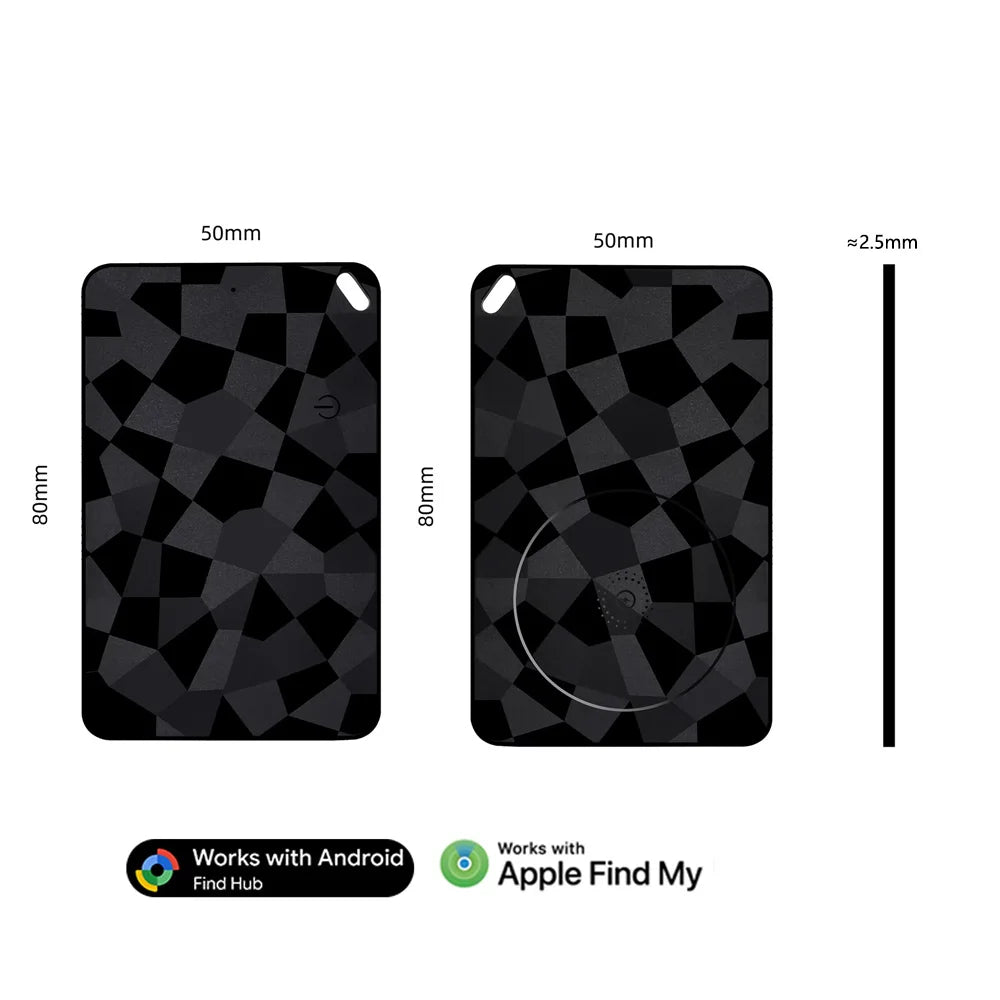 Smart Wallet Tracker Rechargeable Dual System Item Finder Compatible with Apple Find My & Android "Find Hub Device" APP