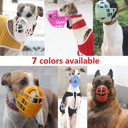 Adjustable Dog Muzzle Plastic Mask Anti-Barking Bite Mouth Cover Greyhound Gree Whippet Basket Muzzle Pet Supplies with S/M/L