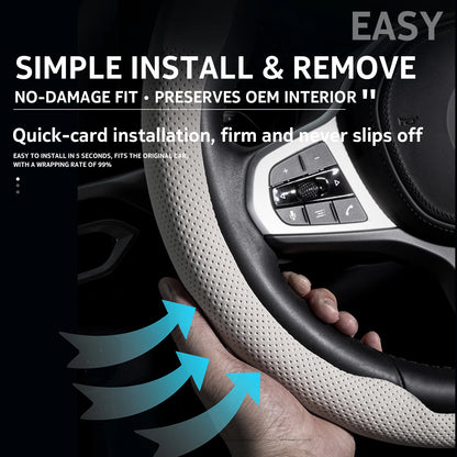 2026 Suitable For PORSCHE Cayenne Macan 911 Panamera Taycan 718 Luxury High Quality Nappa Leather Car Steering Wheel Cover
