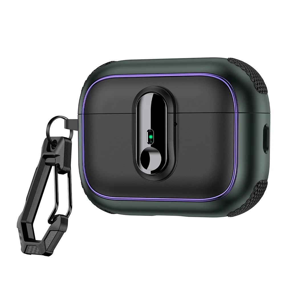 Armor Lock Earphone Cover For AirPods Pro 3 Case TPU PC Shockproof Headphone Coque For AirPods Pro 2 2nd 4th 3 1 Cases With Hook