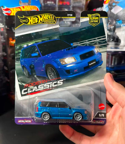 Hot Wheels Premium Car Culture Modern Classics Subaru Forester Sti Vehicle With Real Riders Tires 1:64 Model Car Toy Boy Gifts