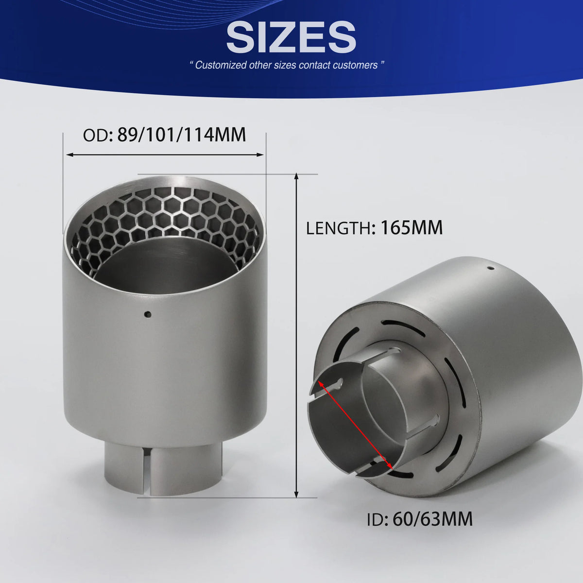 ER 1Pcs Car Accsesories Upgrade Honeycomb Design Single Exhaust Tip Matte 304 Stainless Muffler Universal Tail Tips Modify