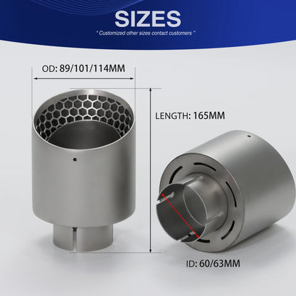 ER 1Pcs Car Accsesories Upgrade Honeycomb Design Single Exhaust Tip Matte 304 Stainless Muffler Universal Tail Tips Modify