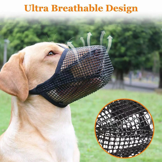 NEW 2026 Dog Mouth Cover Mesh Large Dog Breathable Mesh Anti-eating Barking Golden Retriever Mouth Cage Bite-proof Pet Mask