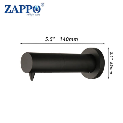 ZAPPO Black Sensor Soap Dispenser 500ML Automatic Kitchen & Bathroom Liquid Soap Lotion Dispenser Stainless Steel Wall Mounted