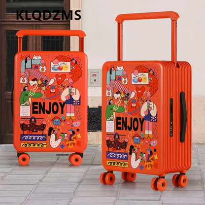 KLQDZMS Luggage High Quality 20"24"26 Inch Boarding Box Large Capacity Trolley Case Students Password Box Women's Suitcase