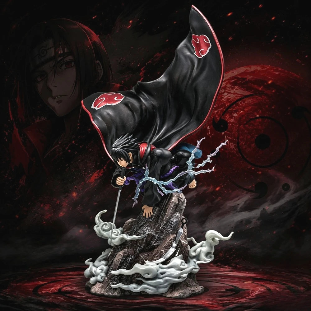 43cm/16.93in Anime Naruto Figure Uchiha Sasuke Action Figures Pvc Statue Desktop Ornamen Collection Model Toys Gifts