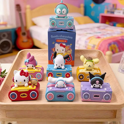 In Stock Hello KT Retro Tape Recorder Blind Box Talking Collectible Figure Desktop Ornament Cute Gift For Anime Fans Kids